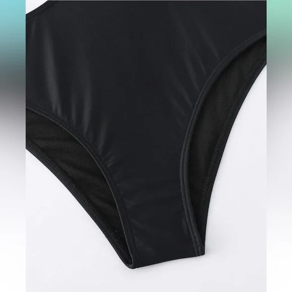 Sexy Swimsuit Cutout Halter One Piece High Cut Bathing Suit Gold Ring Bikini - Picture 5 of 11